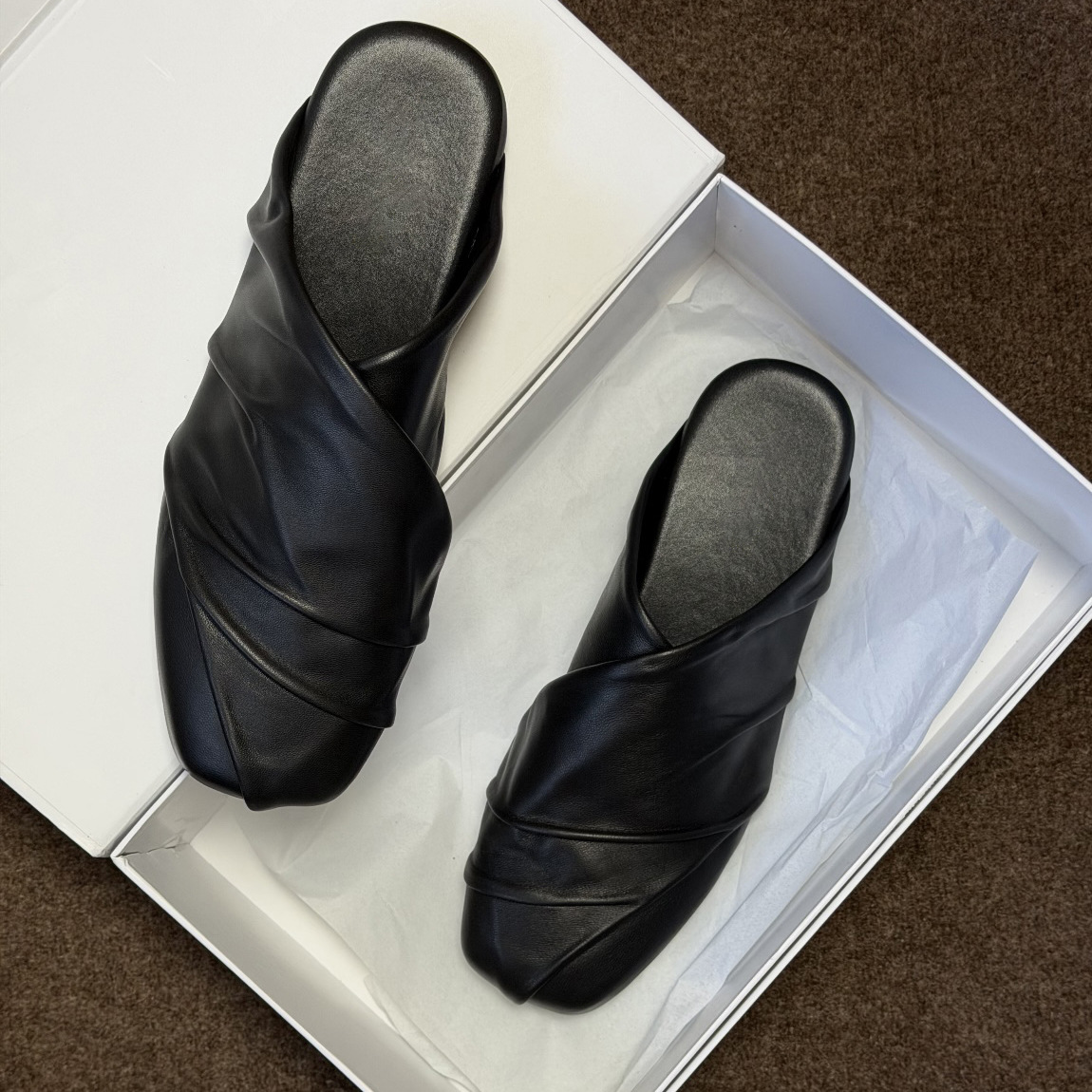 Black Vintage Leather Shoes Si - огляд і ціна Mule Slip On