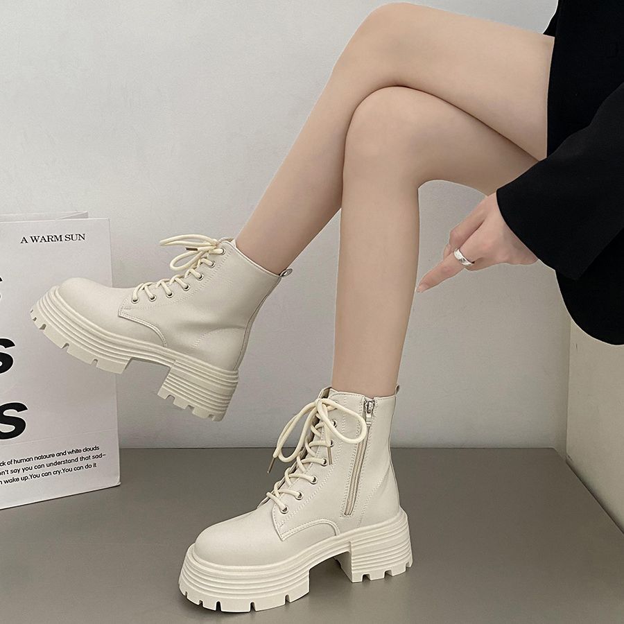 British style white thick sole - огляд і ціна Sock Boot Women