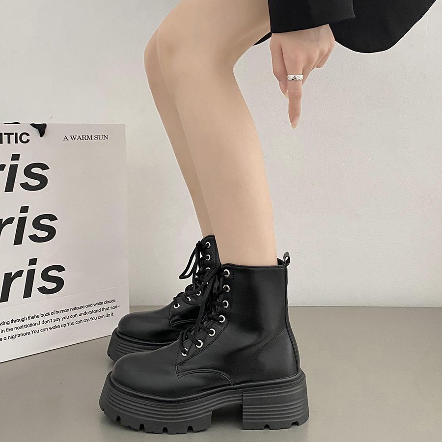 British style white thick sole - огляд і ціна Sock Boot Women
