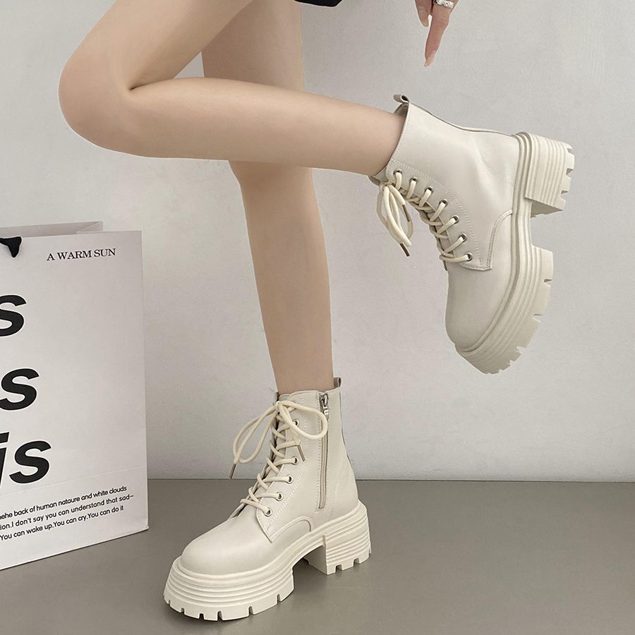 British style white thick sole - огляд і ціна Sock Boot Women