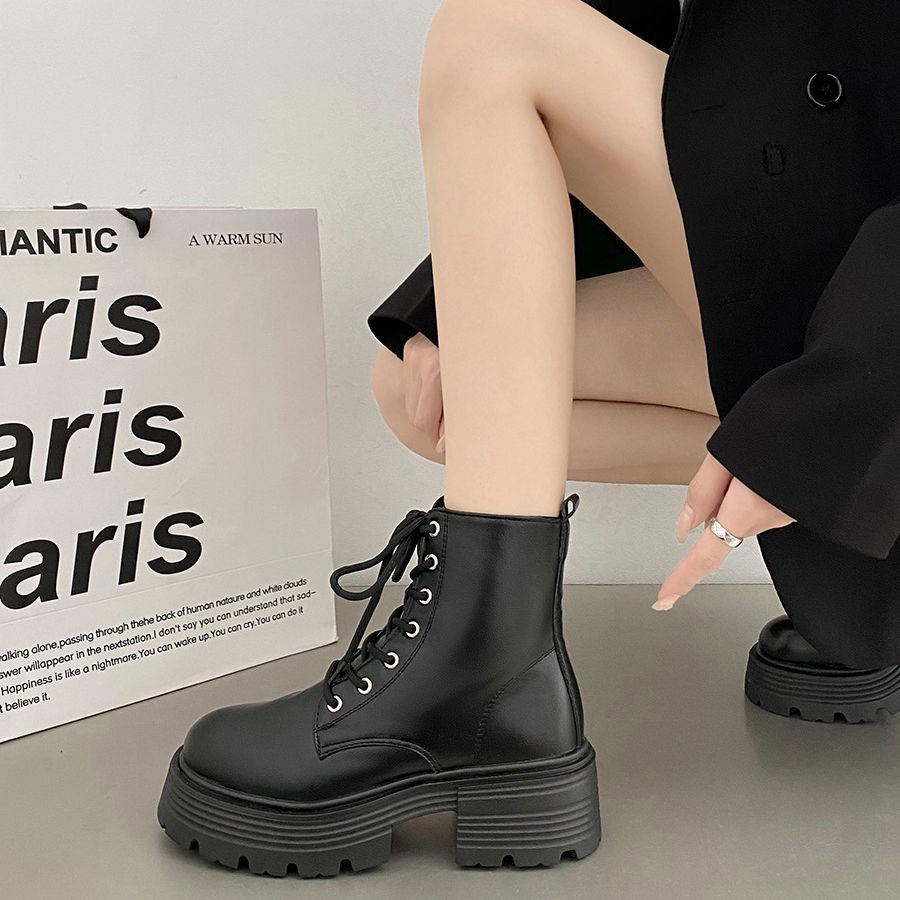British style white thick sole - огляд і ціна Sock Boot Women