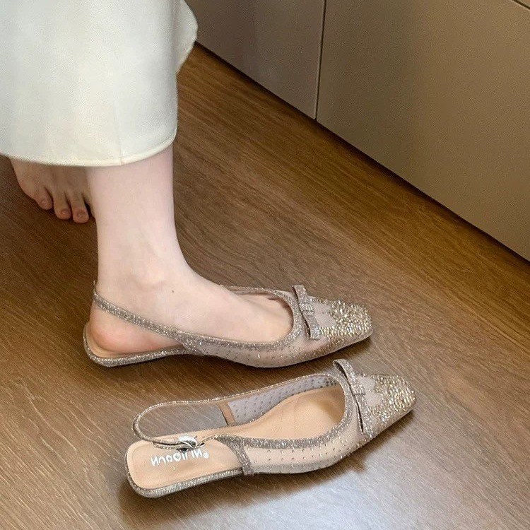 Glitter Rhinestone Bow Slingba - огляд і ціна Mule Slip On