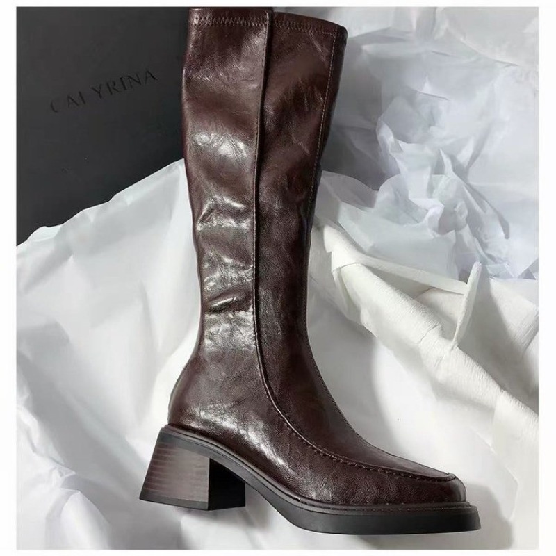 Round-toe Thick-soled Long Boo - огляд і ціна Knee High Boots Women