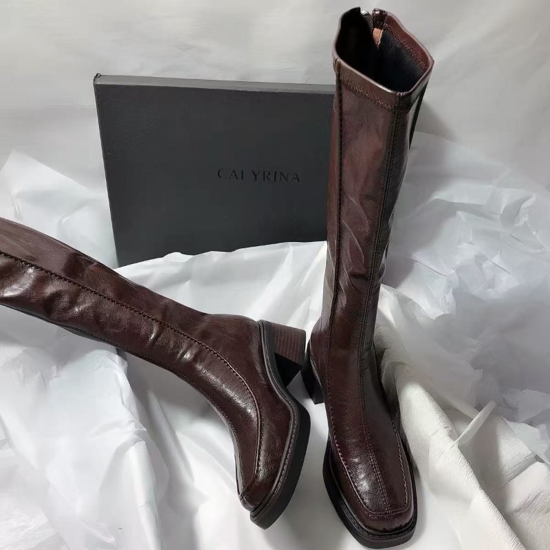 Round-toe Thick-soled Long Boo - огляд і ціна Knee High Boots Women