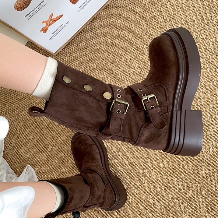 Retro British style thick sole - огляд і ціна Sock Boot Women