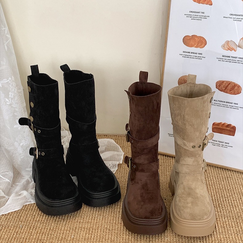 Retro British style thick sole - огляд і ціна Sock Boot Women