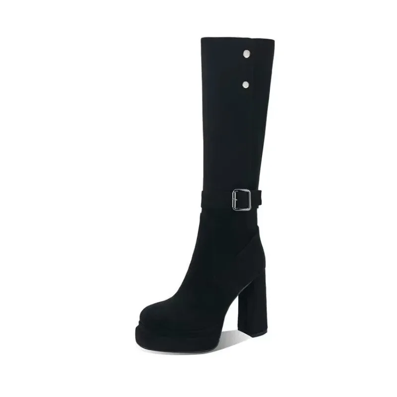 Women Platform Thick High Heel - огляд і ціна Knee High Boots Women