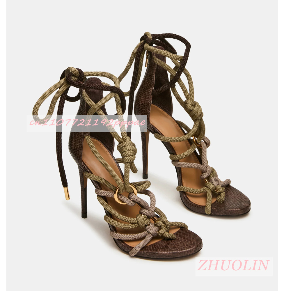 Retro Snakeskin Thick Rope Cri - огляд і ціна Women'S Shoes Quality