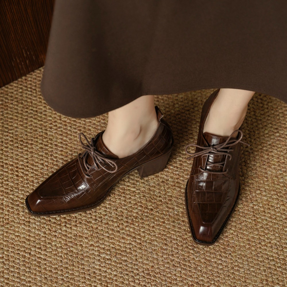 Women's Shoes Real Leather 202 - огляд і ціна Oxford Lace Up Women